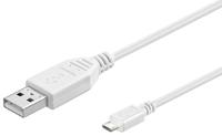 MicroConnect USB A/Micro USB B, 3 m 3 m USB A Micro B mannelijke witte kabel USB - kabel USB (3 m, 3 m, USB A, Micro B, 2.0, mannelijk/mannelijk, wit) - thumbnail
