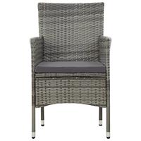 VidaXL 4-delige loungeset met kussens poly rattan grijs - thumbnail