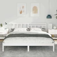 Bedframe met hoofdeinde Wit 180 x 200 cm Massief grenenhout - thumbnail