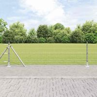 VidaXL Hek met paal zilver 0,6 x 25 m staal - thumbnail