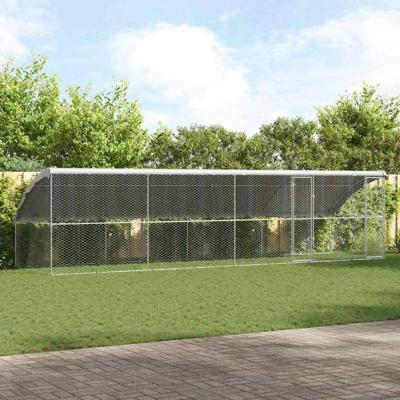 Hondenhok met opslag 4 pcs Zilver 8 x 2 x 2 m Staal