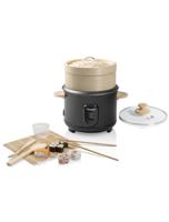 Bestron ARC100BBS Rijstkoker Set Bamboe/Zwart - thumbnail