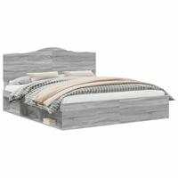 Bedframe Grijs Sonoma 200 x 200 cm Massief grenenhout - thumbnail