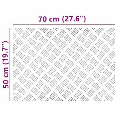 VidaXL Trap tread rechthoekig 4 pcs zilver 70 x 50 cm aluminium