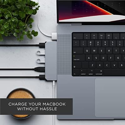 SATECHI USB-C Hub Multipoort Adapter Pro Hub Mini - USB4, USB-A Data, USB-C Data, Gigabit Ethernet En Audio Jack - Voor M2/ M1 Macbook Pro/Air (Spacegrijs)