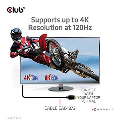 CLUB3D Ultra High Speed HDMI™2.1 Kabel 10K 120Hz 48Gbps Male/Male 2 meter CLUB3D Ultra High Speed HDMI™2.1 Kabel 10K 120Hz 48Gbps Male/Male 2 meter
