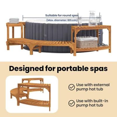 VidaXL Hottub omgeving half-rond bruin 252 x 112 x 55,5 cm VidaXL Hottub omgeving half-rond bruin 252 x 112 x 55,5 cm