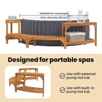 VidaXL Hottub omgeving half-rond bruin 252 x 112 x 55,5 cm - thumbnail