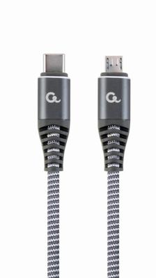 Premium USB Type-C naar micro laad- en datakabel &apos;katoen&apos;, 1.5 m