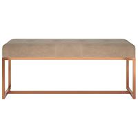 Bankje 110x36x45 cm fluweel beige - thumbnail