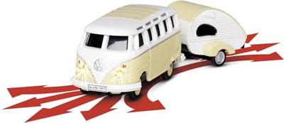 Carson Modellsport 500504164 VW T1 SambaBus mit Wohnwagen 1:87 RC auto Elektro Straatmodel