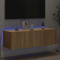 Tv-wandmeubel met LED-verlichting 100x35x31 cm sonoma eiken - thumbnail
