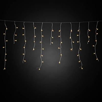 Konstsmide LED-gordijn Buiten 200 LED Barnsteen Instelbare lichtkleur, Timer, Dimbaar, Schemersensor, Schakelaar