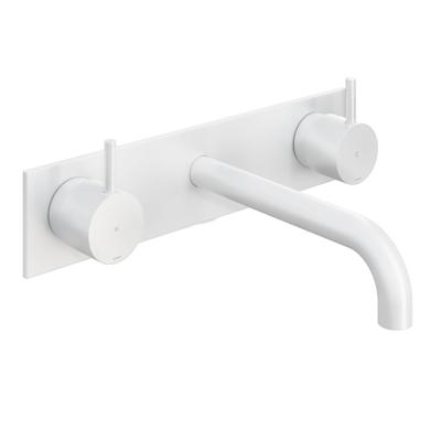 Hotbath Cobber afbouwdeel wastafelmengkraan met achterplaat en 18 cm uitloop mat wit CB006TEXT18WH Hotbath Cobber afbouwdeel wastafelmengkraan met achterplaat en 18 cm uitloop mat wit CB006TEXT18WH