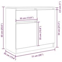 Dressoir met lade 71x35x65 cm spaanplaat bruin eikenkleurig - thumbnail