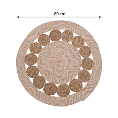 Vloerkleed gevlochten rond Ø80cm