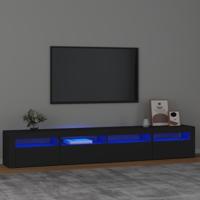Tv-meubel met LED-verlichting 240x35x40 cm zwart - thumbnail