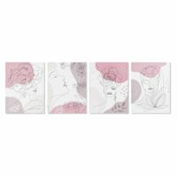 Schilderij DKD Home Decor Vrouw (30 x 1,8 x 40 cm) (4 Stuks) - thumbnail