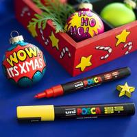 Uni POSCA paintmarker PC-3ML, 1,5 mm, glitter, etui van 8 stuks in geassorteerde kleuren - thumbnail
