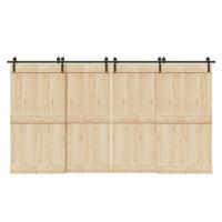 Doos met onderdelen voor schuifdeur 400 cm staal zwart - thumbnail