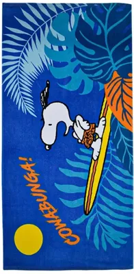 Snoopy handdoek 70 x 140 cm dive blauw