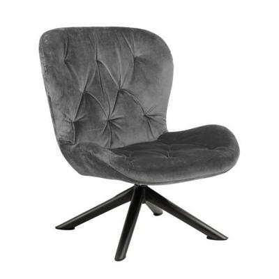 Bendt Fauteuil 'Olle' Velvet, kleur Dark Grey Bendt Fauteuil 'Olle' Velvet, kleur Dark Grey