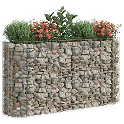 VidaXL Gabion plantenbak verhoogd 190x50x100 cm gegalvaniseerd ijzer VidaXL Gabion plantenbak verhoogd 190x50x100 cm gegalvaniseerd ijzer