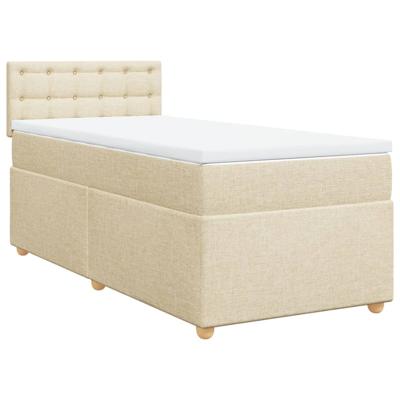 Boxspring met matras stof crèmekleurig 120x200 cm - thumbnail
