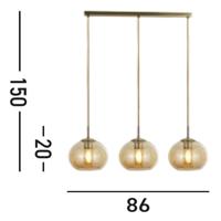 Searchlight HanglampBalls 3-lichts - 1623-3AM - thumbnail