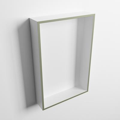 MONDIAZ EASY Nis 44,5x29,5cm in solid surface kleur Army | Talc. 1 vak geschikt voor in- of opbouw MONDIAZ EASY Nis 44,5x29,5cm in solid surface kleur Army | Talc. 1 vak geschikt voor in- of opbouw