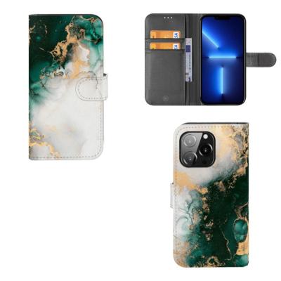 Bookcase voor iPhone 13 Pro Marmer Groen Bookcase voor iPhone 13 Pro Marmer Groen
