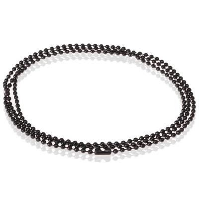 LGT Jewels Dogtag ketting Edelstaal Zwart 2mm-50cm