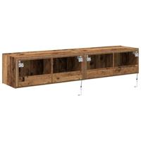 Tv-wandmeubels 2 st met LED 80x35x31 cm oud houtkleurig - thumbnail