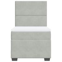 Boxspring met matras fluweel lichtgrijs 100x200 cm - thumbnail