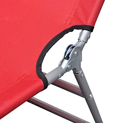 Ligbed inklapbaar met hoofdkussen gepoedercoat staal rood - thumbnail