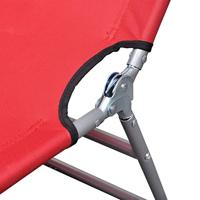 Ligbed inklapbaar gepoedercoat staal rood - thumbnail