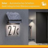 Paulmann 94694 Solar Housenumber Huisnummerlamp op zonne-energie Energielabel: G (A - G) Warmwit Zwart - thumbnail
