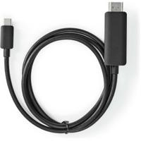 Nedis USB-C™ Adapter | USB 3.2 Gen 1 | USB-C™ Male | HDMI™ Connector | 4K@60Hz | 2.00 m | Rond | Vernikkeld | PVC | Zwart | Label - CCGL64655BK20 - thumbnail