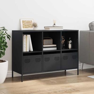 Dressoir 101,5x39x73,5 cm koudgewalst staal zwart Dressoir 101,5x39x73,5 cm koudgewalst staal zwart