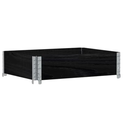 Palletopzetrand 80x60 cm massief grenenhout zwart Palletopzetrand 80x60 cm massief grenenhout zwart
