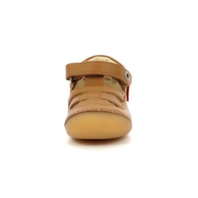 Leren baby sandalen Sushy Originel Softers KICKERS® karamel