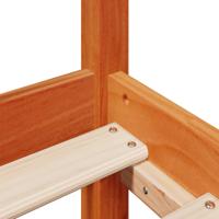 Bedframe met hoofdbord massief grenenhout wasbruin 150x200 cm - thumbnail