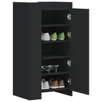VidaXL Schoenenkast 52x37,5x100 cm bewerkt hout zwart - thumbnail