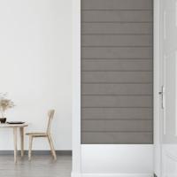 Wandpanelen 12 st 1,62 m 90x15 cm fluweel lichtgrijs - thumbnail