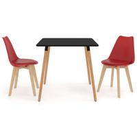 vidaXL 3-delige Eethoek rood - thumbnail