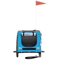 VidaXL Hondenfietstrailer oxford stof en ijzer blauw en grijs - thumbnail