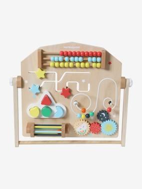 Verticaal activiteitenbord gemaakt van FSC® hout meerkleurig