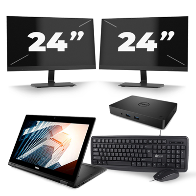 Dell Latitude 5289 - Intel Core i5-7e Generatie - 12 inch - 8GB RAM - 256GB SSD - Windows 11 + 2x 24 inch Monitor