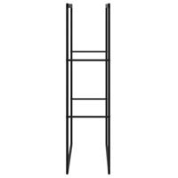 Haardhoutrek 55x30x116 cm staal zwart - thumbnail