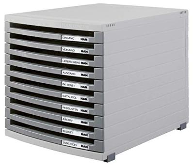 HAN Schubfächer DIN A4 DIN B4 DIN C4 1510-0-19 Ladebox Lichtgrijs DIN A4, DIN B4, DIN C4 Aantal lades: 10